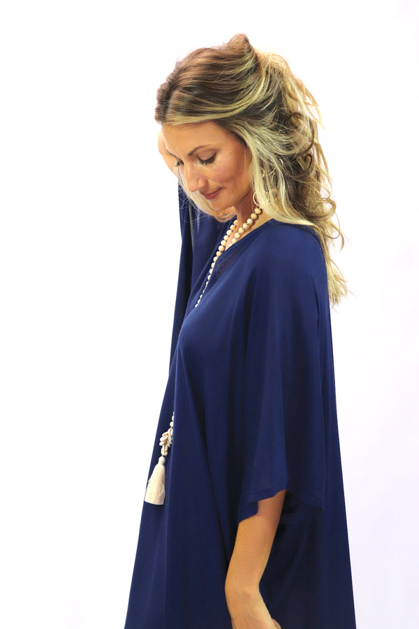 Long Kaftan In Navy