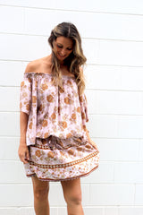 Holiday Dreaming Short Beach Dress/Top In Pink Earth Rose