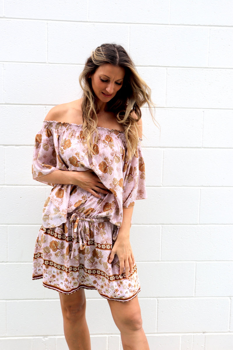 Holiday Dreaming Short Beach Dress/Top In Pink Earth Rose