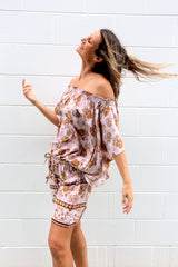 Holiday Dreaming Short Beach Dress/Top In Pink Earth Rose