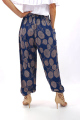 Harem Elastic Long Pant In Blue Tea