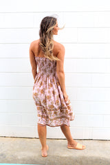 Strapless Beach Dress/Skirt in Pink Earth Rose