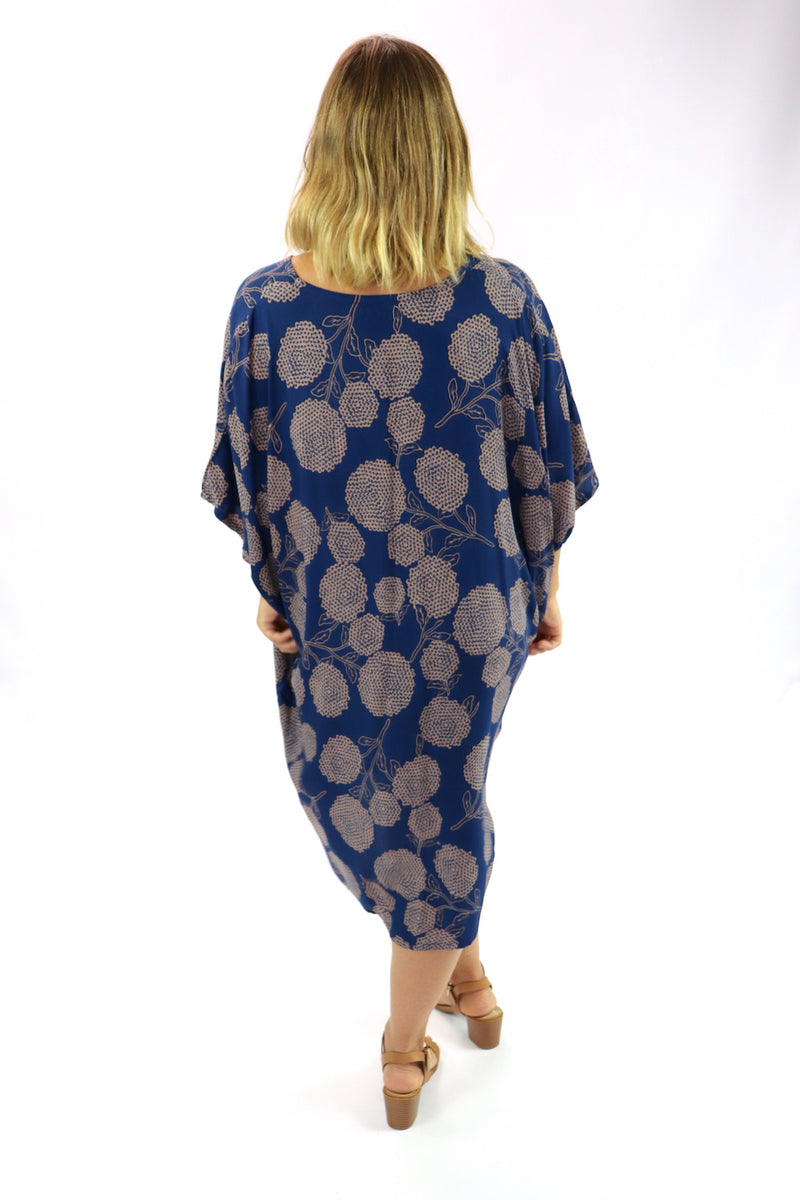 Tropicana Short Dress In Blue or Black Tea