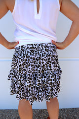 Ripple Effect Mini Skirt Black Leopard