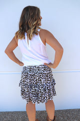 Ripple Effect Mini Skirt Black Leopard