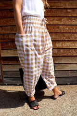 Dream Pant in Cotton Gingham Latte