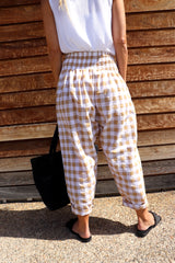 Dream Pant in Cotton Gingham Latte