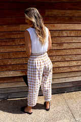 Dream Pant in Cotton Gingham Latte