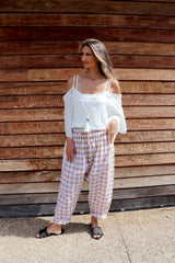 Dream Pant in Cotton Gingham Latte