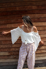 Dream Pant in Cotton Gingham Latte