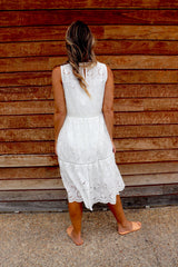 White Anglaise Cotton Dress