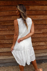 White Anglaise Cotton Dress