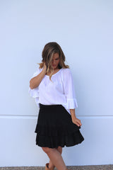 Ripple Effect Mini Skirt In Black