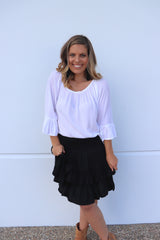 Ripple Effect Mini Skirt In Black
