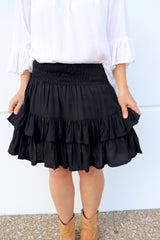 Ripple Effect Mini Skirt In Black