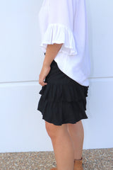 Ripple Effect Mini Skirt In Black