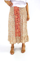 Long Bohemian Skirt In Vintage Flower