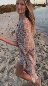 Short Kaftan in Metric Taupe or Navy